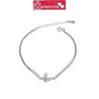 Lắc tay hình cánh bướm đính đá bạc 925, vòng đeo tay bạc hình bướm nữ tính, , thanh lịch ( kèm hộp )