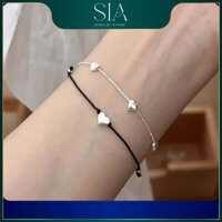 Lắc Tay Hình Trái Tim bằng Bạc Ý dành cho Nữ | mạ vàng trắng 3 lớp | Mang lại may mắn trong tình yêu | LT222