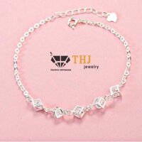 Lắc Tay Hộp Lập Phương Đính Đá Chuẩn Bạc Ta Cho Nữ