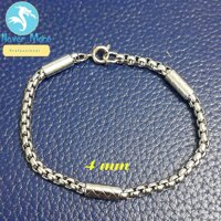 Lắc tay inox bông dừa bọc khoanh cách điệu khóa xịn siêu đẹp, chuẩn thời trang - 19 cm