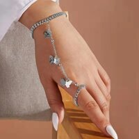 Lắc tay kèm nhẫn titan hợp kim thời trang cá tính unisex nam nữ hip hop Âu Mỹ