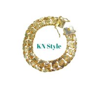 Lắc tay khoen lật vòng tay mắc xích nam nữ bền màu mạ vàng 18k