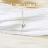 Lắc tay kim cương mạ vàng trắng Moissanite 5 ly kiểm định GRA, vẻ đẹp thanh tú PERSY H102
