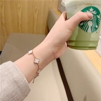 Lắc tay lắc chân vòng đeo tay cỏ 4 lá thời trang trend Hàn Quốc mới homie - Màu trắng