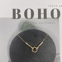 Lắc tay mặt tròn màu vàng hồng - T15