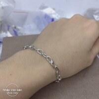 Lắc tay mắt xích bầu dục bạc ta NGỌC MẬU