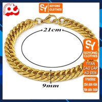 Lắc tay nam đẹp rẻ inox thời thượng trang điểm titan thép không gỉ kiểu lặc kép trangsucpt màu mạ vàng PTLTNA122