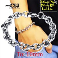 Lắc tay nam inox kiểu xích 10 ly đẳng cấp, phong độ, lịch lãm - Chọn size theo yêu cầu - 19 cm