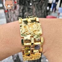 Lắc tay nam, Lắc Rồng Nam Bản To Chạm Khắc Tinh Xảo Mạ Vàng 24K Y Như Thật - Đeo Không Khác Đại Gia - Lokalo A68