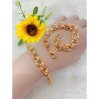 Lắc Tay Nam Nữ  mạ vàng 18k Nhẫn Chỉ Đan Nhau ( Free Size ) - UH0800211 - Mang đi chơi, đi tiệc rất ngầu