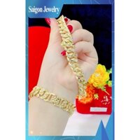 Lắc Tay Nam Nữ mạ vang gắn CZ  cao cấp kiểu dáng Hàn Quốc