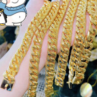 Lắc tay nam nữ mạ vàng khắc ký hiệu 10k khoá hộp bọng chạm nhẹ siêu bền KAMI trang sức sỉ
