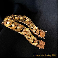 Lắc tay nam nữ thiết kế khoen lặt mắc xích chất liệu đồng hội đủ size bền màu khoá hộp