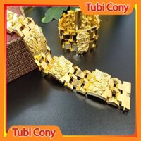 Lắc tay nam vòng tay bản lớn trang sức titan mạ vàng không đen không kích ứng da