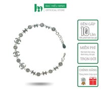 Lắc Tay Nữ Bạc 925 Chữ X Đính Đá Nhân Tạo Cao Cấp BẠC HIỂU MINH LTU556