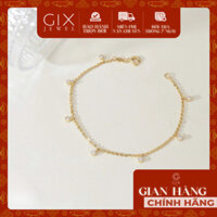 Lắc tay nữ bạc cao cấp mạ vàng 18k giá rẻ sợi mảnh đính kim cương nhân tạo Gix