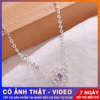Lắc tay nữ bạc đẹp, vòng tay bạc hoa đào nhỏ xinh trang sức phong cách Hàn Quốc
