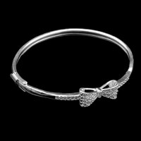 Lắc Tay Nữ Bạc Hiểu Minh LTU535 - Dạng Kiềng Nơ Xinh - Bảo Hành Vĩnh Viễn  Hàng Chính Hãng