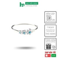 Lắc Tay Nữ Bạc Hiểu Minh305 dạng kiềng đá xanh da trời