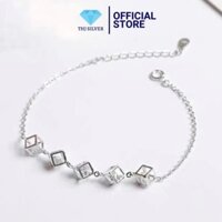 Lắc tay nữ bạc ta ,lắc tay nữ hộp lập phương đính đá sáng đẹp -Lắc tay nữ bạc đẹp THJ