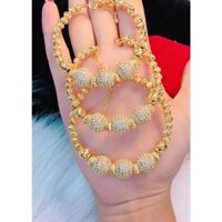 Lắc tay nữ bi xoàn  dát vàng 18k