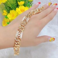 Lắc Tay Nữ cao cấp  Free Size  Mạ Vàng 18K Chữ X Mẫu 062R26.02135 - Có thể tháo ngắn nếu cần - Mang đi chơi, đi tiệc rất đẹp
