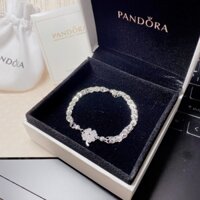 Lắc tay nữ chuẩn bạc ta lắc tay phụng 4 lá đem lại may mắn kèm hộp pan.dora như ảnh