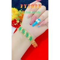 Lắc tay nữ đính đá xanh hình hạt dưa mạ vàng 18k cao cấp mẫu mới về