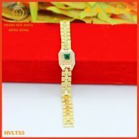 Lắc Tay Nữ Đồng Hồ Titan, Vòng Tay Mặt Đính Đá Xi Mạ Vàng Non 24k - Trang Sức Hava Hong Kong - HVLT55