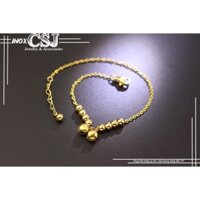 LẮC TAY NỮ INOX 2 CHUÔNG MẠ VÀNG KHÔNG ĐEN LT396 Pitaca