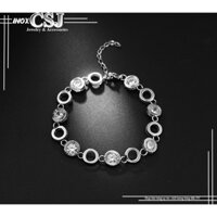 LẮC TAY NỮ INOX HÌNH TRÒN CHẠM MÁY CỰC ĐẸP LT398 Pitaca