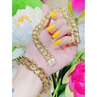 Lắc tay nữ khóa hộp vàng giả mạ vàng 24k Lokalo