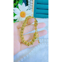 lắc tay nữ kiểu bi chạm xoàn xi vàng 18 xi bạch kim mẫu mới về