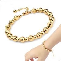 Lắc tay nữ kiểu bi inox mạ vàng thời trang