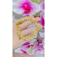 Lắc tay nữ kiểu kim tiền khoá hộp mạ vàng 18