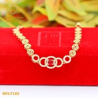 Lắc Tay Nữ Kim Tiền Đính Đá, Vòng Tay Xi Mạ Vàng Non 24k Cao Cấp - Trang Sức Hava Hong Kong - HVLT123