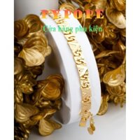 Lắc tay nữ mạ vàng 18K cao cấp Chạm Chữ V 85RMT - Có thể điều chỉnh theo cổ tay