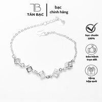 lắc tay nữ mix cham hộp vuông xinh đẹp cá tính , bạc đẹp 925 - tân bạc