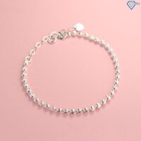 Lắc tay nữ TNJ vòng bi bạc sang trọng LTN0177