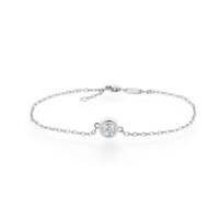 Lắc tay nữ vàng trắng 14K gắn đá CZ DOJI AFBJ000060F2CZ1
