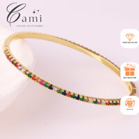 Lắc tay nữ vòng tay kiềng đá zircon mạ vàng 18k bền màu không đen gỉ T007