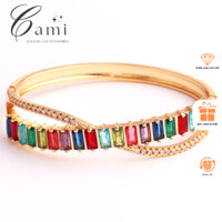 Lắc tay nữ vòng tay kiềng đá zircon mạ vàng 18k bền màu không đen gỉ T009