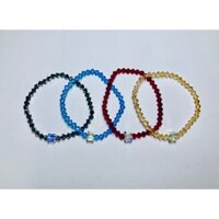 Lắc tay pha lê Swarovski nón 4ly xen vuông 6ly