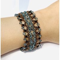 Lắc tay pha lê Swarovski handmade bản lớn kiểu cổ điển