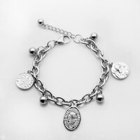 Lắc Tay Teapear Tòn Ten 3 Medal Inox ko gỉ