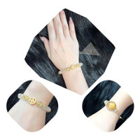 Lắc Tay Thạch Anh Tóc Vàng Phối Charm