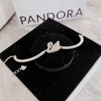 Lắc tay thiên nga bạc ta nữ hàng dày dặn khóa tròn kèm hộp pa.dora như ảnh