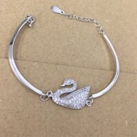 Lắc tay thiên Nga bạc thật xi kim đá nhân tạo siêu sáng