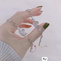 Lắc tay thiên nga bạc xi kim