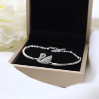 Lắc tay thiên nga nạm đá xinh ,chuẩn bạc ta -THU HUONG SILVER